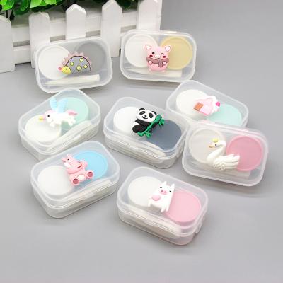 China Portable Compact Contact Lens Case Contract Lens Storage Cartoon Cosmetic Case Companion Care Case for sale