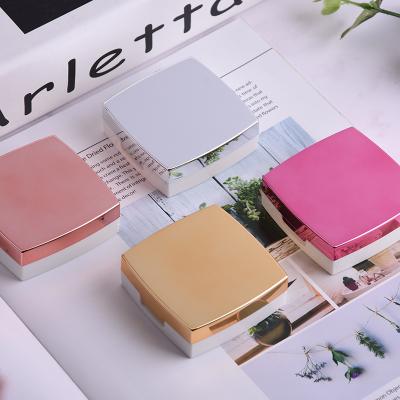 China Cute Plastic Square Solid Color Lens Case Solid Color Contact Lens Case With Mirror Packing Eye Glass Case for sale