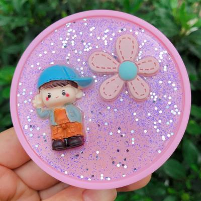 China Gillter New Small Cool Contact Lens Case DIY Contact Lens Case With Mirror Mate Lenses Box With Glitter for sale