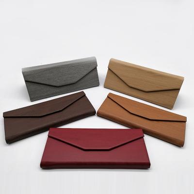 China Leather Collapsible Glass Storage Package Case Folding Glass Sunglasses Case for sale