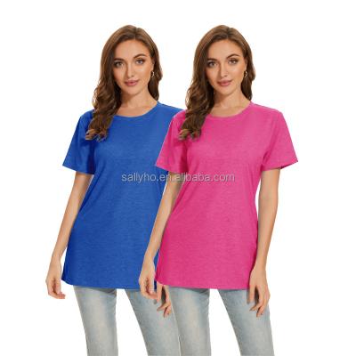 China Anti-wrinkle Wholesale Women's O-Neck T-shirts Breathable and Versatile Fit Short Sleeve Shirts Customized Printed Women's T-shirts for sale