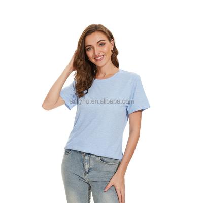 China Anti-wrinkle Meihaorizi Women's O-neck T-shirt Top Versatile Casual Short Sleeve Shirt Custom Printed Fashion Solid Color Women's T-shirt for sale