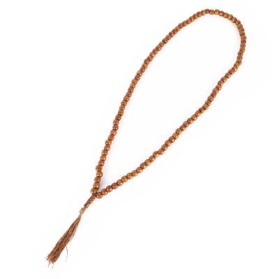 China CLASSIC Wholesale Handmade Wooden 99 Muslim Rosary Beads Tassel Necklace Prayer Religious Ornaments Beads Eid Gifts for sale