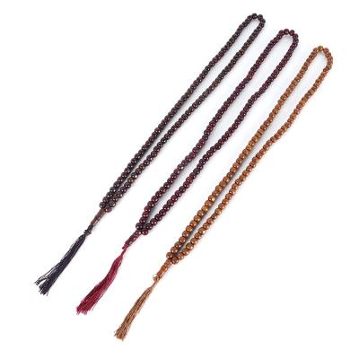 China CLASSIC Factory Wholesale Religious Muslim Oval Wood Prayer Beads Rosary Tasbih Handmade Necklace Women for sale