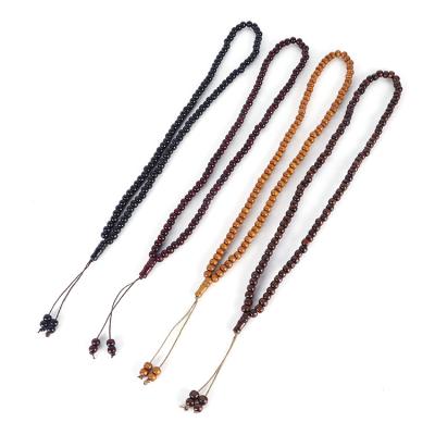 China CLASSIC New Religion Islamic Muslim Rosary 99 Wood Beads Necklace Prayer Beads Jewelry for sale