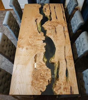 China (size) restaurant table home furniture adjustable luxury epoxy resin wood table for sale