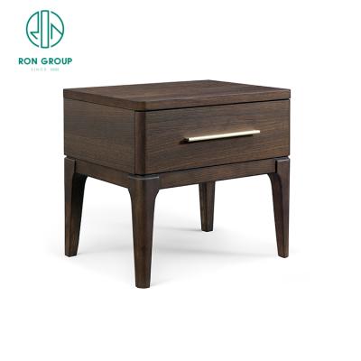 China Modern Luxury Hotel Bedside Table Bedroom Furniture Side Drawer Italian Velvet Table Modern Luxury Nightstands for sale