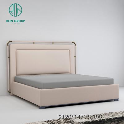 China Modern European Bedroom Furniture Modern Luxury Design New Model Leather Double Bed for sale