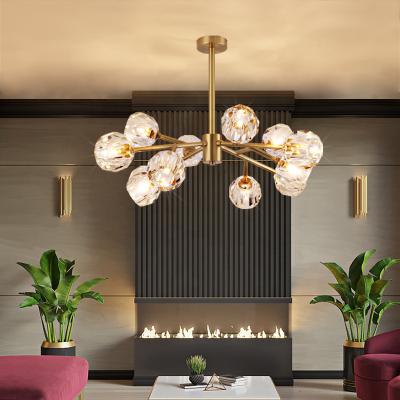 China Residential Indoor Lighting Ball Light Fixture Ceiling Pendant Lamp Glass Chandelier for sale