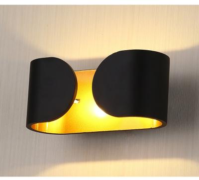 China Contemporary Factory Stock 6w Push Button Switch Art Deco Black Wall Sconce Light for sale