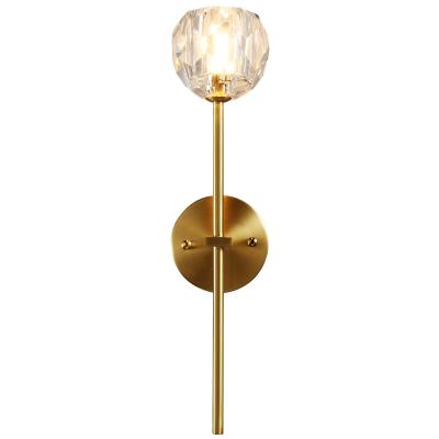 China New contemporary designed modern crytal copper ip65 glass wall lamp for bed room for sale