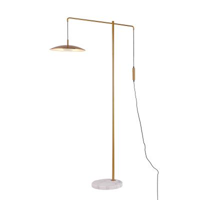 China Home Decoration Gold Lamp Body Marble Base Modern Fancy Floor Standing Light Floor Lamps for sale