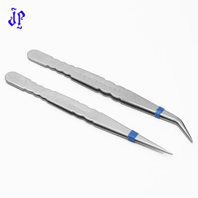 China JP Sewing Hand Tool Wholesale 45 Degree and Straight Head Shape Tip Tweezers for Beading Handwork or Sewing Needle Check for sale