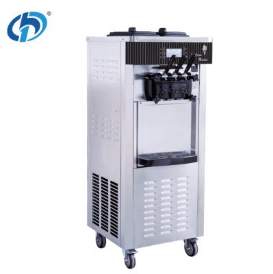 China 20-28L/h 3 Flavor Soft Ice Cream Maker Ice Creme Making Machine Commercial Soft Serve Ice Cream Machine with 2200w Power for sale