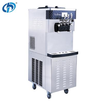 China Soft Serve Commercial Ice Cream Machine 22-30L/H 3 Flavors Yogurt Maker for Business Material Cylinder Capacity 6Lx2 for sale