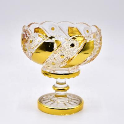 China Bengali style golden islamic glass bowl from sustainable Indonesia, Malaysia, Brunei for sale