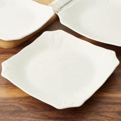 Cina Viable Place Dish Deep Dinnerware Set European Style Ceramic Dinner Sets Porcelain White Cheap Ceramic Dinner Set in vendita