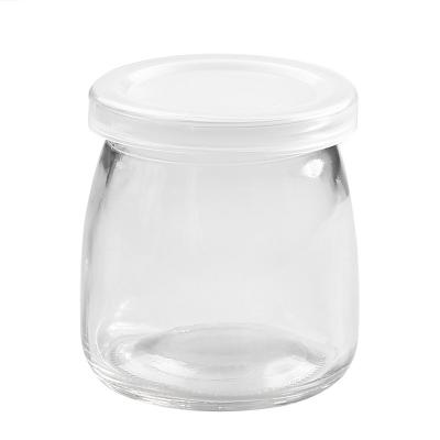 China Wholesale Viable Storage Bottle Can 50ml 100ml 150ml 200ml Pudding Yogurt Jar Dessert Glass Bottle Milk Glass Jars With Lid Te koop