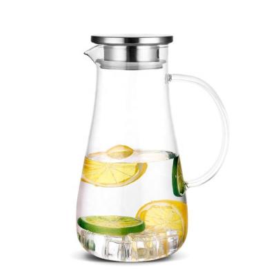 China WITH LID hot sale in 900ml 1000ml 1800ml Borosilicate Glass Water Jug/Carafe/Heat Resistant Pitcher Te koop