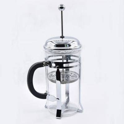 Cina TOP Selling Sustainable LOGO Stainless Steel Borosilicate Glass Coffee Maker Customized Plunger French Press in vendita