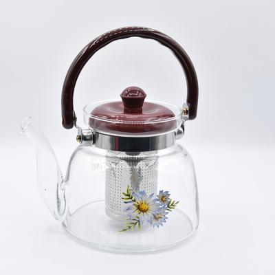 China Viable Glass Tea Kettle One Cup Glass Teapot/Teapot Infuser with Tea Strainer zu verkaufen