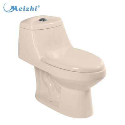 China Double-flush South America One Piece Ceramic Toilet With Ivory Color for sale