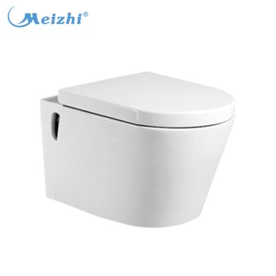 China Concealed White Ceramic Cistern Sanitary Ware P-trap 180mm Wall Hung Toilet Dimensions for sale