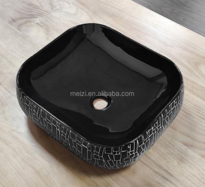 China China Eco-friendly Manufacturer Supply No Hole Color Wash Hand Face Black Sink Basin for sale