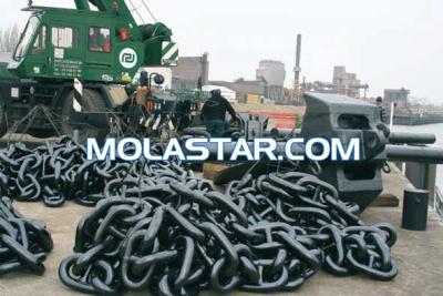 China Molastar Standard Black Painting Marine Anchor Chain Without Stud Link for sale