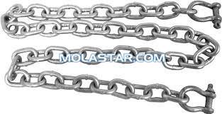 China Molastar Galvanized Welded Long  Link Boat Anchor Chain Marine  Anchors Chain For Ship for sale