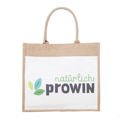 China Eco Friendly Wholesale Reusable Reusable Shopping Bag Handled Natural Burlap Tote Bags Jute for sale