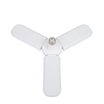 China Residential Manufacturers Three Leaf Fan Blade 45W Energy Saving Led Low Light Foldable E27 Fan Blade Led Light for sale