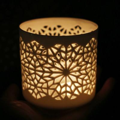 China Modern Design Eco-friendly Wholesale Lanterns Candle Holder Porcelain Decorative Candle Cup For Home for sale