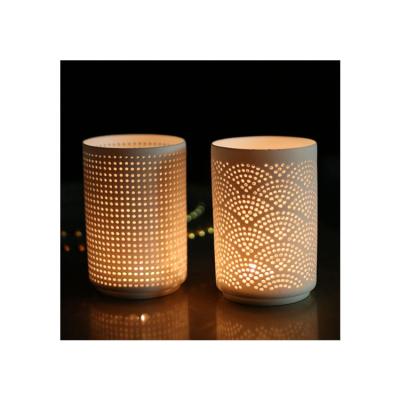 China Eco-Friendly Dinner Table Top Candle Holder Candle Holder Decorative Porcelain Candle Cup for sale