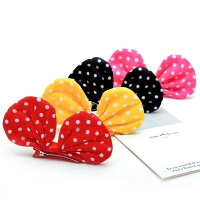 China Sweet Cartoon Girls Dot Bow Hair Clips Lovely Alloy Hairpins Hairpins Children Hair Accessories 1 PC for sale