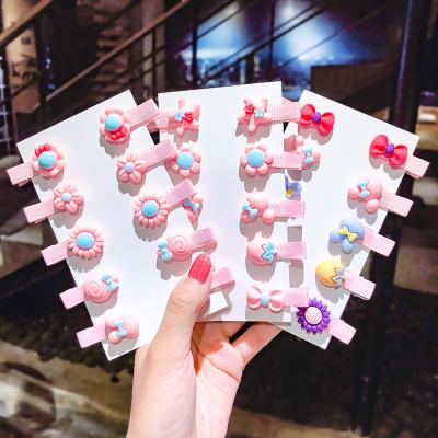 China Cartoon 10 Pcs / Set Girls Cartoon Flower Fruit Hair Clips Sweet Lovely Barrettes Hairpins Children Hair Accessories for sale