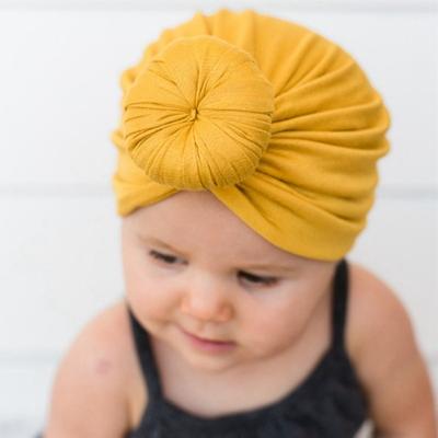 China Newborn Cotton Baby Beanie Cap Newborn Elastic Banded Baby Turban Hat Knotted Indian Sweater Hat for sale