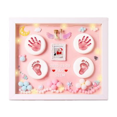 China 3d Casting Kit Baby Hand and Footprint Kit DIY Air Drying Foot Print Soft Clay Baby Hand Kit Baby Photo View Gift Newborn Keepsake for sale