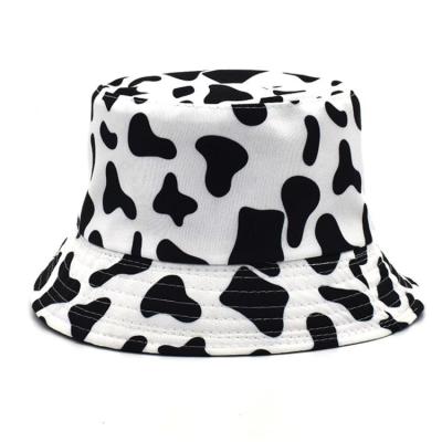 China New Summer Fashion Dobby Black White Printing Sun Reversible Hats For Women Bucket Hats For Woman Fisherman Hat for sale