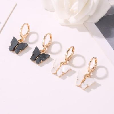 China New Fashion BOHEMIA Animal Girls Sweet Colorful Acrylic Drop Earrings For Women Butterfly Drop Earring Jewelry for sale