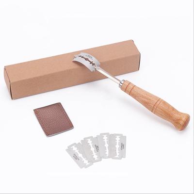 China Sustainable Kitchen Utensils Baking Tools Baguette Cutting Decorating 4 Pieces Bread Available Blades Wooden Handle Stainless Steel Blade for sale