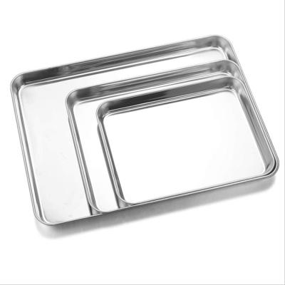 China Food Grade Stainless Steel Griddle Sustainable Bread Pan Oven Tray Baking Pan Bakeware for sale