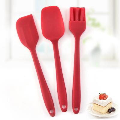 China Sustainable Kitchen Tool Baking Pastry BBQ Oil Brush Silicone Spatula Shovel Silicone Basting Baking Tools 3 Pieces Set for sale