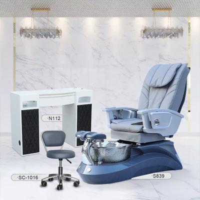 China Easy Clean Modern Luxury Salon Furniture Electric Nail Beauty Foot Spa Massage Manicure Pedicure Chair For Sale for sale