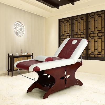 China Modern Luxury Modern Salon Furniture Solid Wood Thai Eyelash Physiotherapy Treatment Bed Massage Facial Table for sale