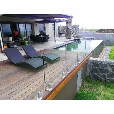 China Contemporary 2205 Stainless Steel Railing Pool Fence Frameless Glass Spigot Fence For Balcony for sale