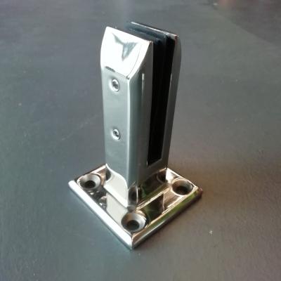 China Modern square 316 stainless steel square glass spigot with cover and concrete bolts for sale