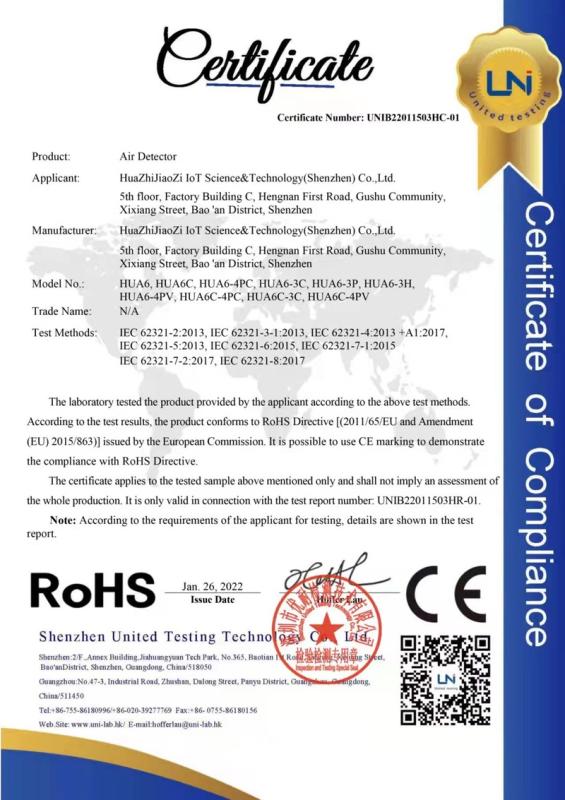 RoHS - Huazhijiaozi IOT Science&Technology(Shenzhen) Co., Ltd.