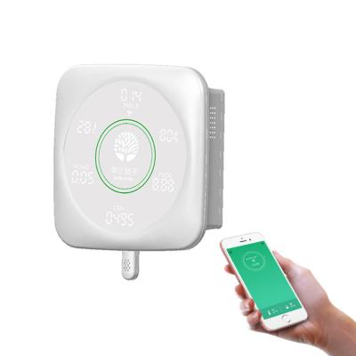 China Tuya WiFi APP High Quality Smart Wall Mounted Gas Monitor CO2 Pm2.5 TVOC HCHO Air Quality Detector 115*115*42.4mm for sale