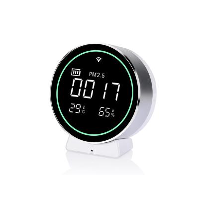 China Wifi Smart Home App Tuya ZigBee Indoor Air Quality Monitor Pm2.5 Detector With Laser Particle Sensor for sale